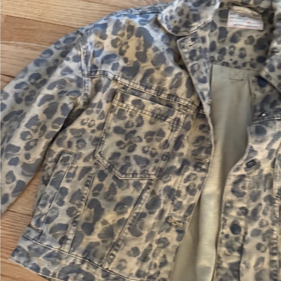 FREE PEOPLE We The Free Opal Swing Printed Denim Jacket - Leopard X-SMALL - Picture 5 of 13